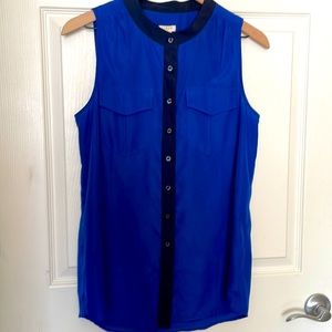 J Crew Sleeveless Button Up Silky Top
